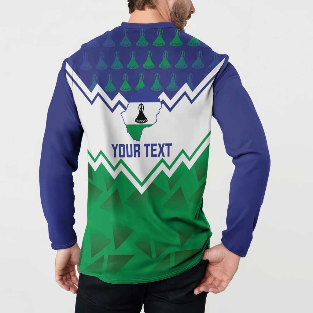 Personalised Lesotho Independence Day Button Sweatshirt Naha ea Lesotho Proud - Wonder Print Shop