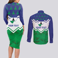 Personalised Lesotho Independence Day Couples Matching Long Sleeve Bodycon Dress and Long Sleeve Button Shirt Naha ea Lesotho Proud - Wonder Print Shop