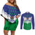 Personalised Lesotho Independence Day Couples Matching Off Shoulder Short Dress and Long Sleeve Button Shirt Naha ea Lesotho Proud - Wonder Print Shop
