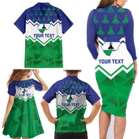 Personalised Lesotho Independence Day Family Matching Long Sleeve Bodycon Dress and Hawaiian Shirt Naha ea Lesotho Proud - Wonder Print Shop