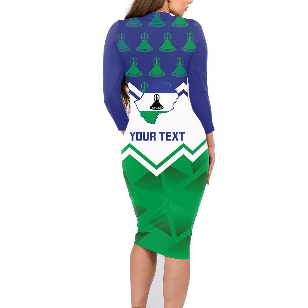 Personalised Lesotho Independence Day Family Matching Long Sleeve Bodycon Dress and Hawaiian Shirt Naha ea Lesotho Proud - Wonder Print Shop