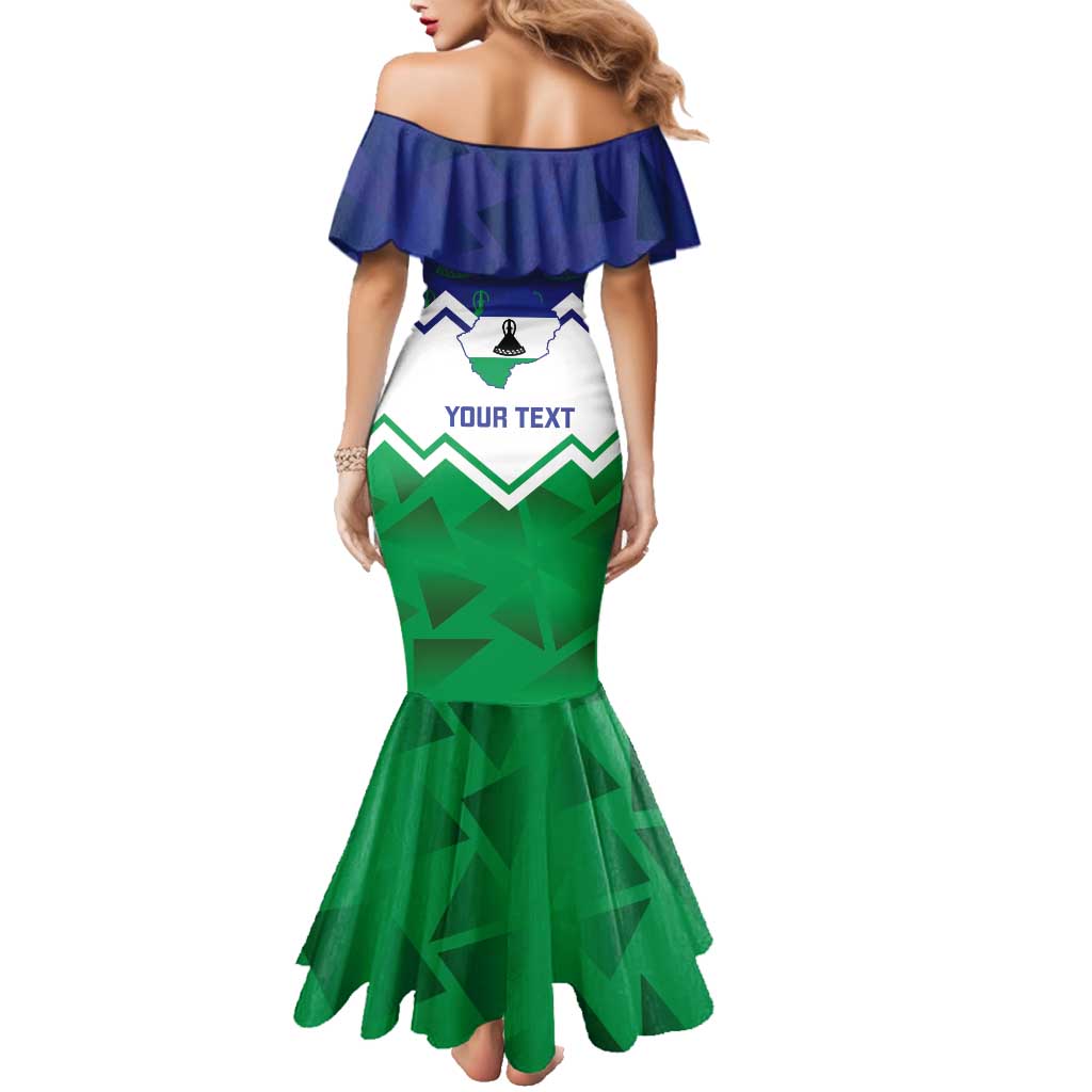 Personalised Lesotho Independence Day Family Matching Mermaid Dress and Hawaiian Shirt Naha ea Lesotho Proud - Wonder Print Shop