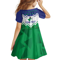 Personalised Lesotho Independence Day Family Matching Short Sleeve Bodycon Dress and Hawaiian Shirt Naha ea Lesotho Proud - Wonder Print Shop