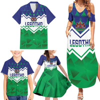 Personalised Lesotho Independence Day Family Matching Summer Maxi Dress and Hawaiian Shirt Naha ea Lesotho Proud - Wonder Print Shop
