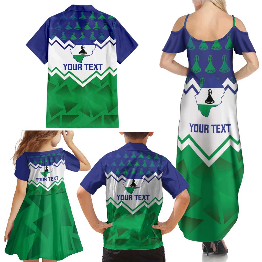 Personalised Lesotho Independence Day Family Matching Summer Maxi Dress and Hawaiian Shirt Naha ea Lesotho Proud - Wonder Print Shop