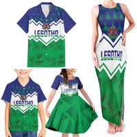Personalised Lesotho Independence Day Family Matching Tank Maxi Dress and Hawaiian Shirt Naha ea Lesotho Proud - Wonder Print Shop