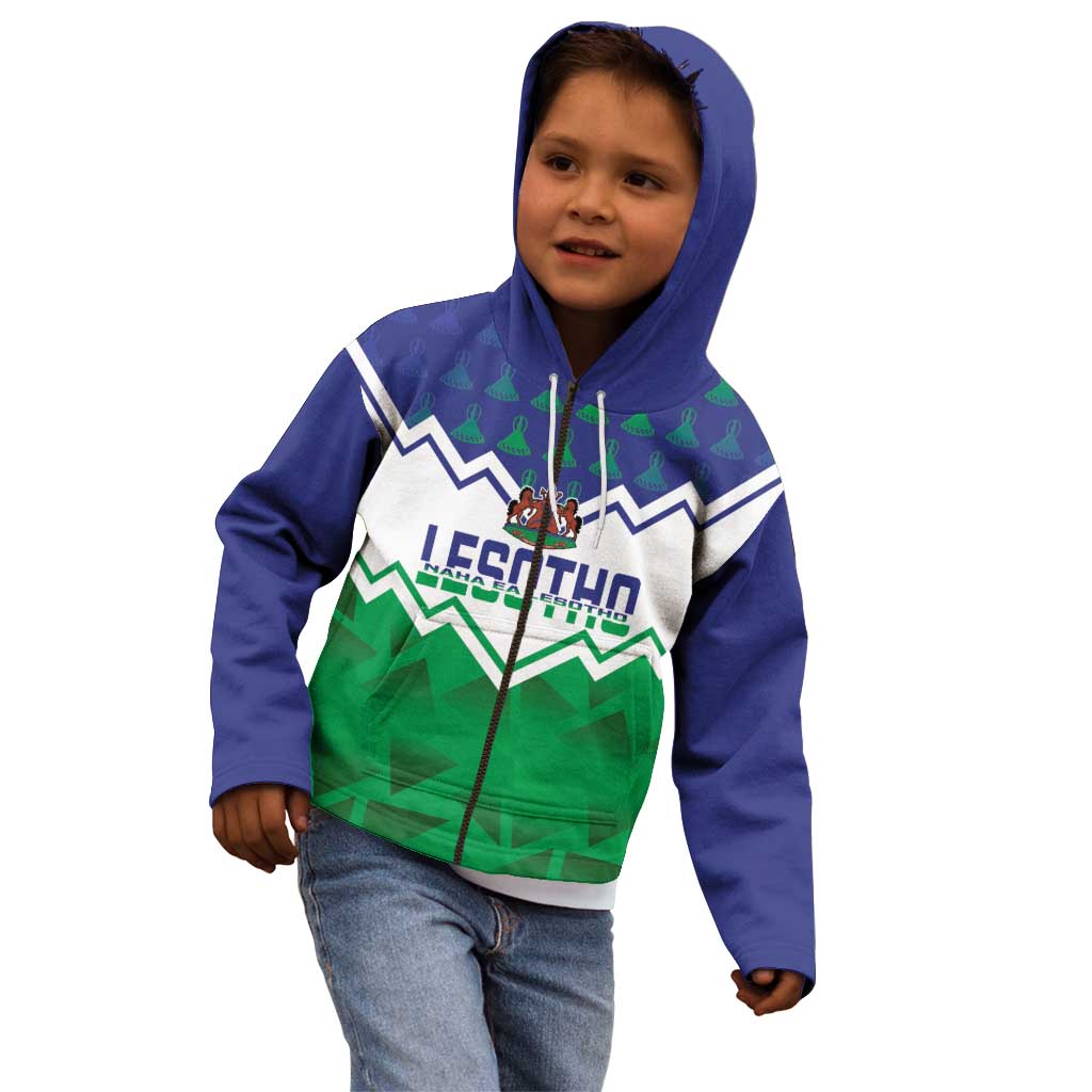 Personalised Lesotho Independence Day Kid Hoodie Naha ea Lesotho Proud - Wonder Print Shop