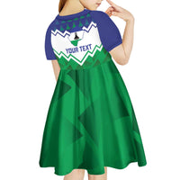Personalised Lesotho Independence Day Kid Short Sleeve Dress Naha ea Lesotho Proud - Wonder Print Shop