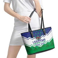Personalised Lesotho Independence Day Leather Tote Bag Naha ea Lesotho Proud - Wonder Print Shop