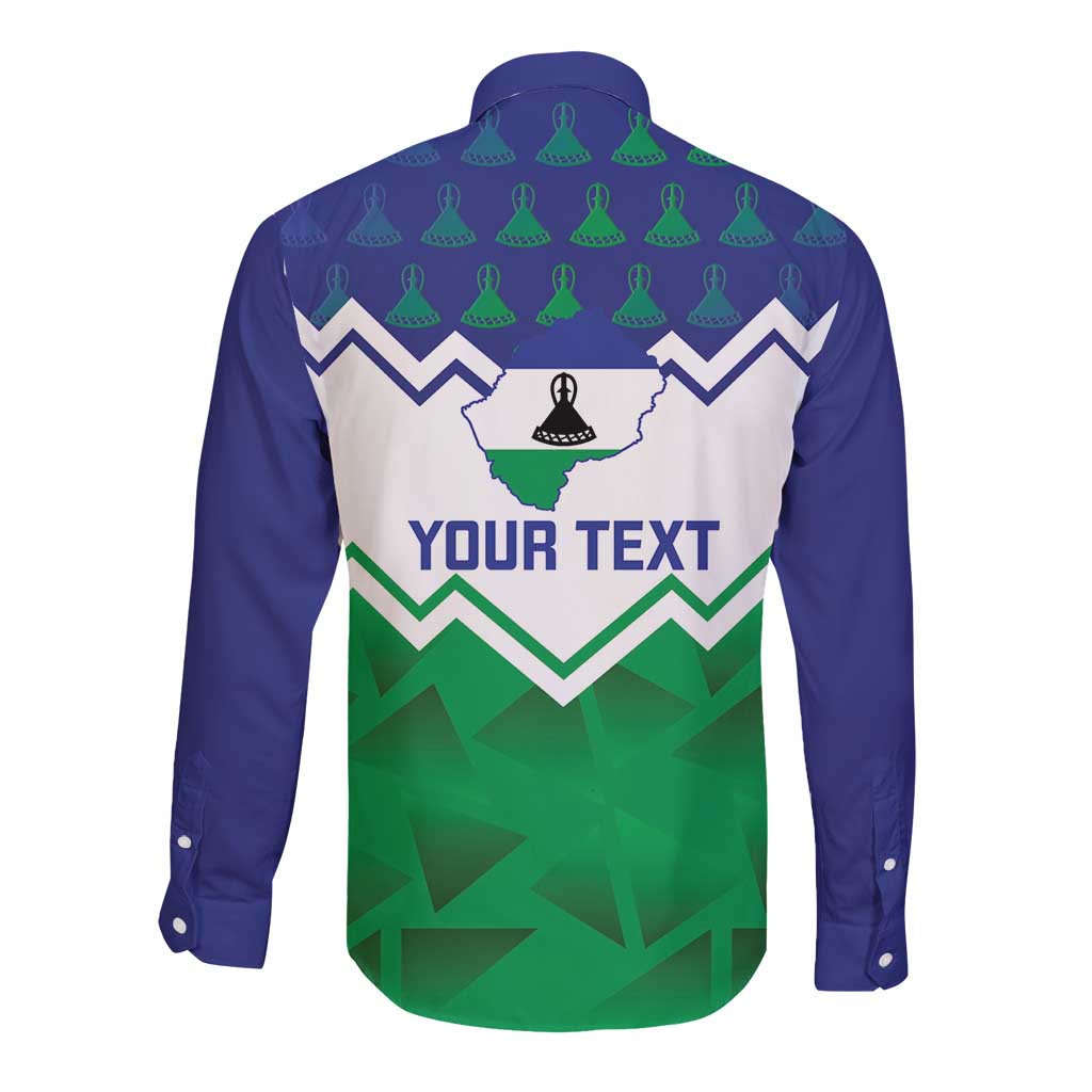Personalised Lesotho Independence Day Long Sleeve Button Shirt Naha ea Lesotho Proud - Wonder Print Shop