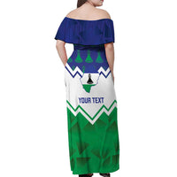 Personalised Lesotho Independence Day Off Shoulder Maxi Dress Naha ea Lesotho Proud - Wonder Print Shop