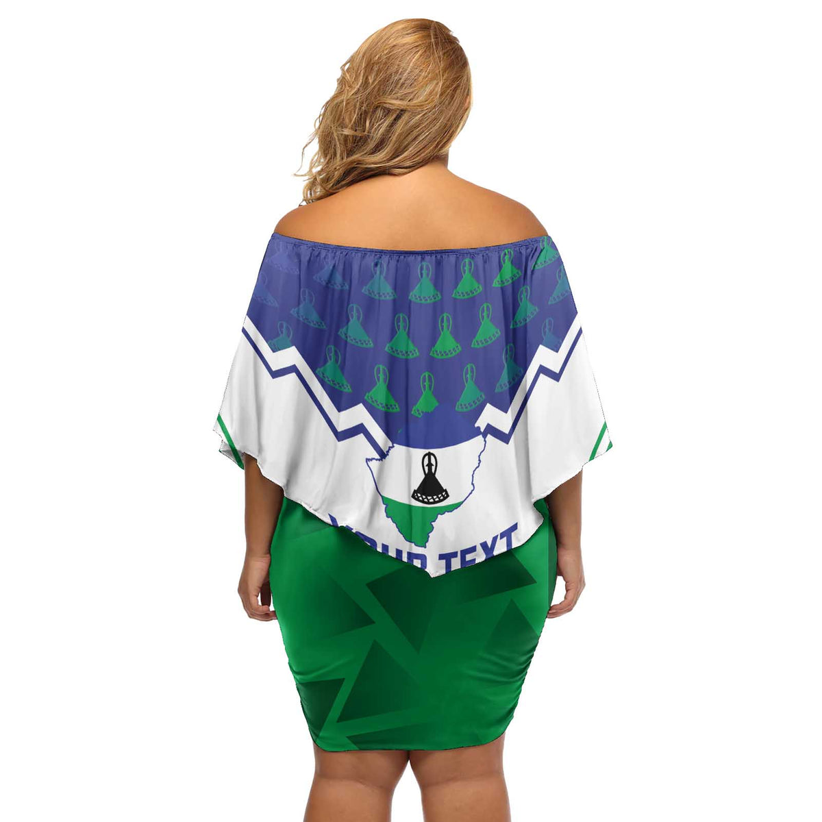 Personalised Lesotho Independence Day Off Shoulder Short Dress Naha ea Lesotho Proud - Wonder Print Shop