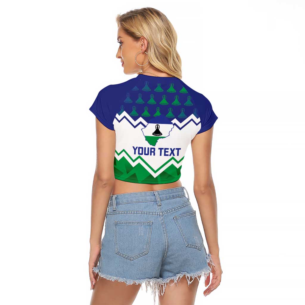 Personalised Lesotho Independence Day Raglan Cropped T Shirt Naha ea Lesotho Proud - Wonder Print Shop