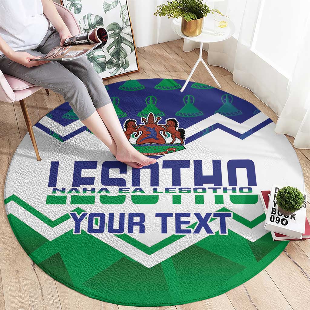 Personalised Lesotho Independence Day Round Carpet Naha ea Lesotho Proud