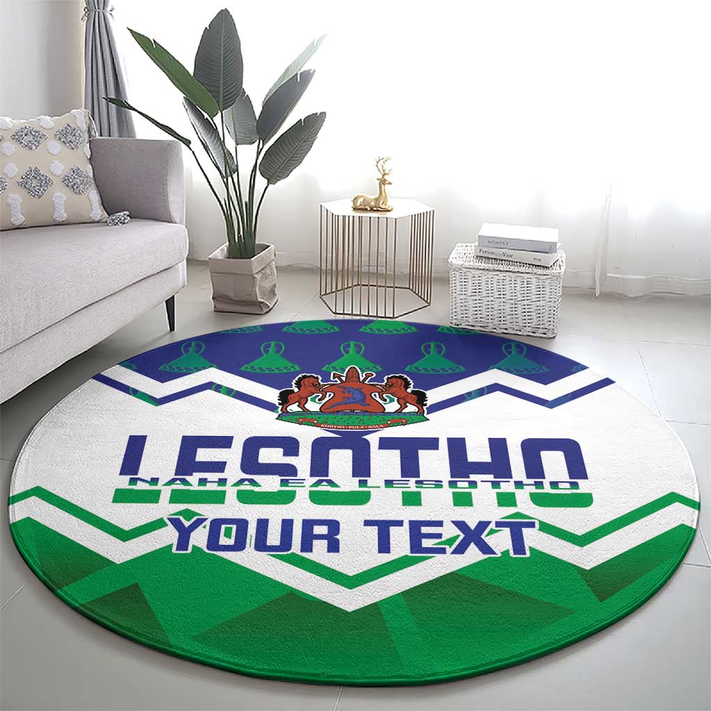 Personalised Lesotho Independence Day Round Carpet Naha ea Lesotho Proud