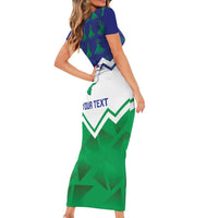 Personalised Lesotho Independence Day Short Sleeve Bodycon Dress Naha ea Lesotho Proud - Wonder Print Shop