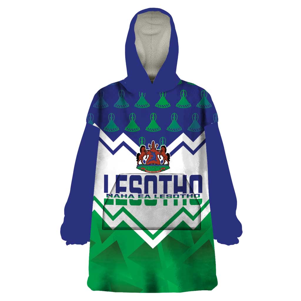 Personalised Lesotho Independence Day Wearable Blanket Hoodie Naha ea Lesotho Proud - Wonder Print Shop