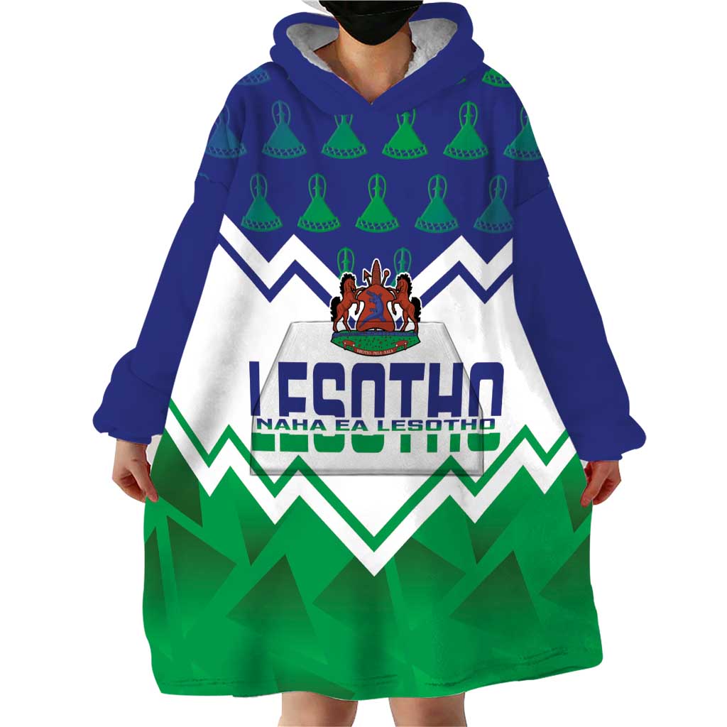 Personalised Lesotho Independence Day Wearable Blanket Hoodie Naha ea Lesotho Proud - Wonder Print Shop