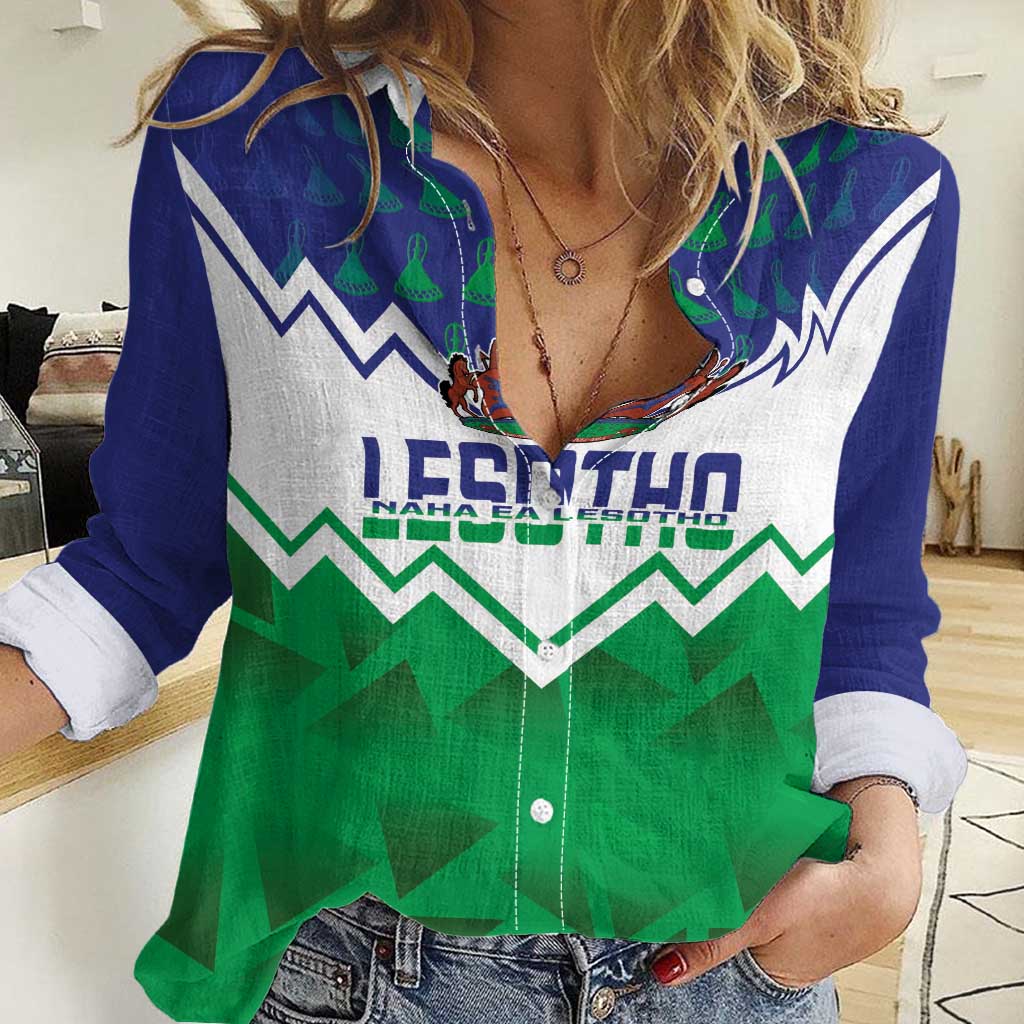 Personalised Lesotho Independence Day Women Casual Shirt Naha ea Lesotho Proud - Wonder Print Shop
