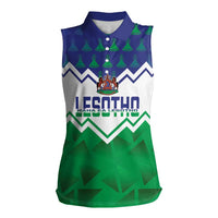 Personalised Lesotho Independence Day Women Sleeveless Polo Shirt Naha ea Lesotho Proud - Wonder Print Shop