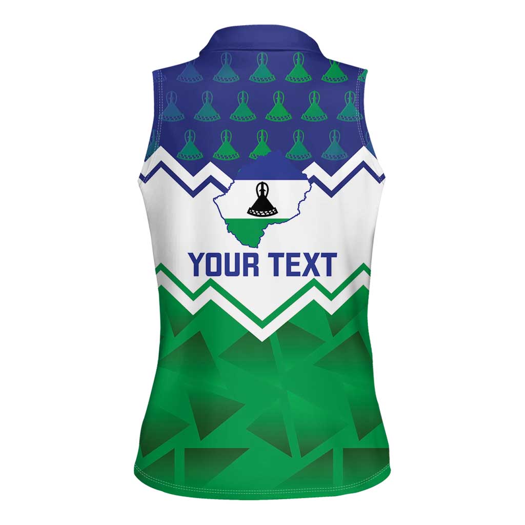 Personalised Lesotho Independence Day Women Sleeveless Polo Shirt Naha ea Lesotho Proud - Wonder Print Shop