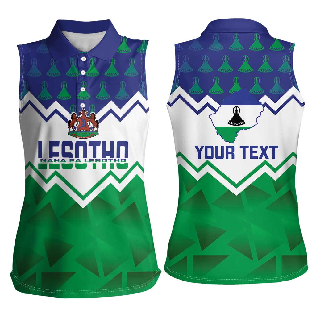 Personalised Lesotho Independence Day Women Sleeveless Polo Shirt Naha ea Lesotho Proud - Wonder Print Shop