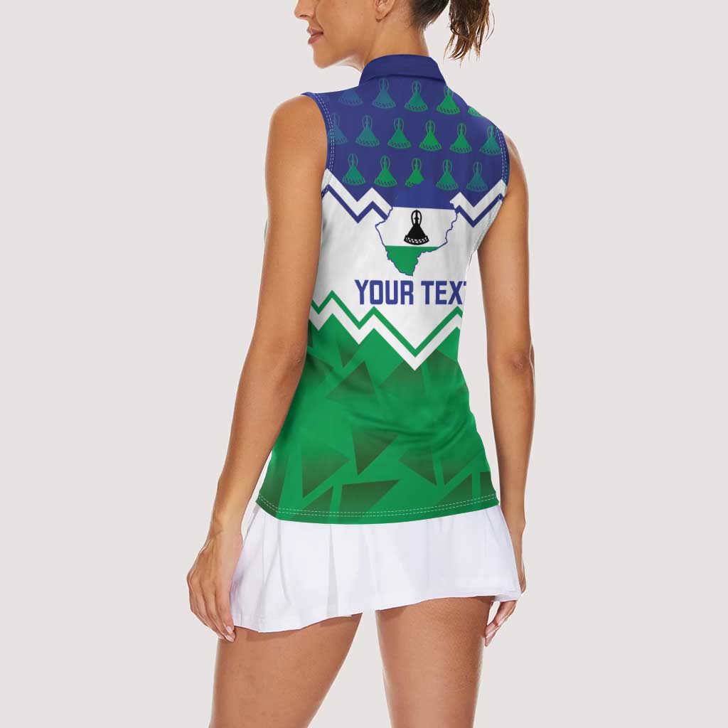 Personalised Lesotho Independence Day Women Sleeveless Polo Shirt Naha ea Lesotho Proud - Wonder Print Shop