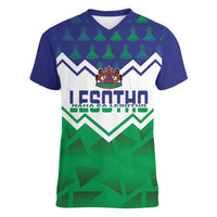 Personalised Lesotho Independence Day Women V-Neck T-Shirt Naha ea Lesotho Proud - Wonder Print Shop
