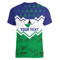 Personalised Lesotho Independence Day Women V-Neck T-Shirt Naha ea Lesotho Proud - Wonder Print Shop