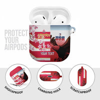 USA and Japan Rugby Custom AirPods Case Eagles Brave Blossoms Together Pacific - Wonder Print Shop