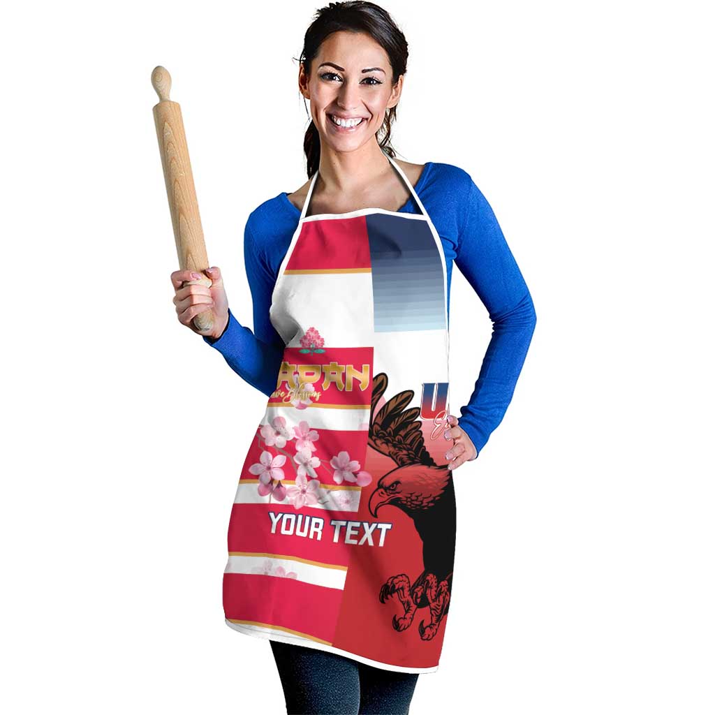USA and Japan Rugby Custom Apron Eagles Brave Blossoms Together Pacific - Wonder Print Shop