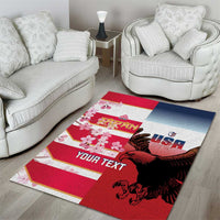USA and Japan Rugby Custom Area Rug Eagles Brave Blossoms Together Pacific - Wonder Print Shop
