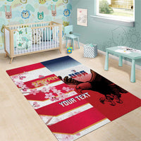 USA and Japan Rugby Custom Area Rug Eagles Brave Blossoms Together Pacific - Wonder Print Shop
