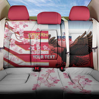 USA and Japan Rugby Custom Back Car Seat Cover Eagles Brave Blossoms Together Pacific - Wonder Print Shop