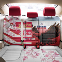 USA and Japan Rugby Custom Back Car Seat Cover Eagles Brave Blossoms Together Pacific - Wonder Print Shop