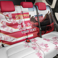 USA and Japan Rugby Custom Back Car Seat Cover Eagles Brave Blossoms Together Pacific - Wonder Print Shop