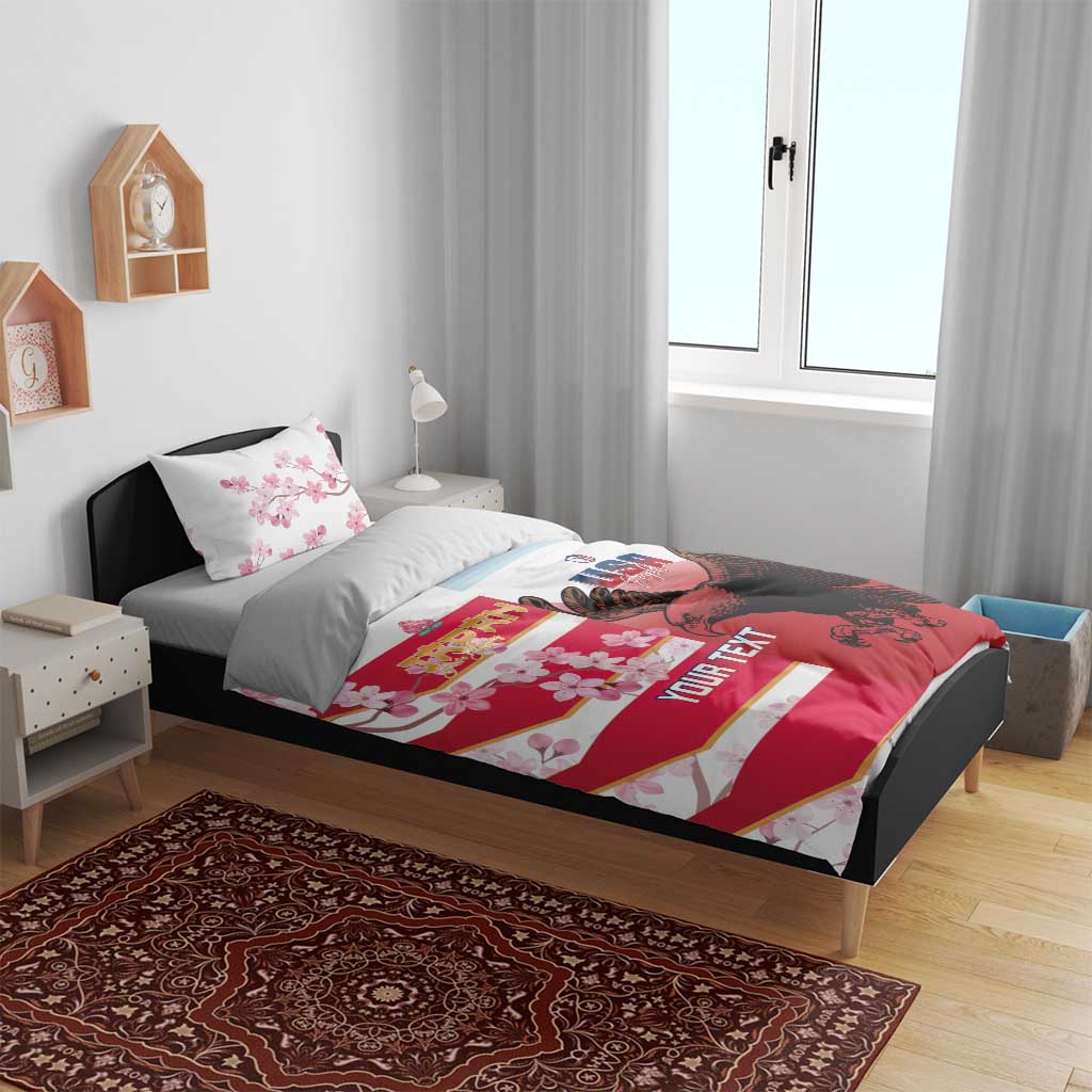 USA and Japan Rugby Custom Bedding Set Eagles Brave Blossoms Together Pacific - Wonder Print Shop