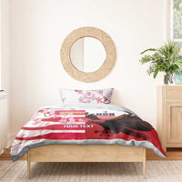 USA and Japan Rugby Custom Bedding Set Eagles Brave Blossoms Together Pacific - Wonder Print Shop