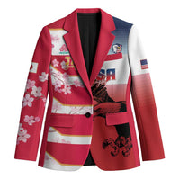 USA and Japan Rugby Custom Blazer Eagles Brave Blossoms Together Pacific - Wonder Print Shop