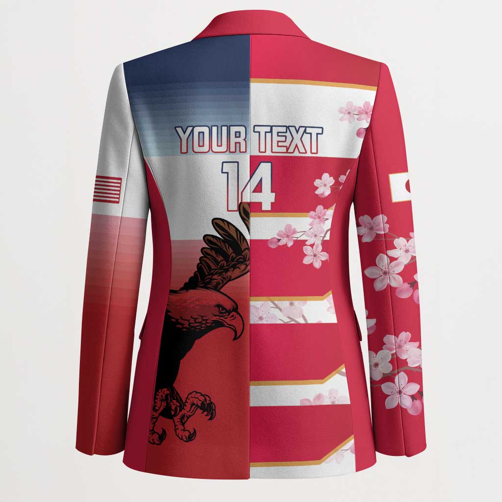 USA and Japan Rugby Custom Blazer Eagles Brave Blossoms Together Pacific - Wonder Print Shop
