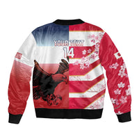 USA and Japan Rugby Custom Bomber Jacket Eagles Brave Blossoms Together Pacific - Wonder Print Shop