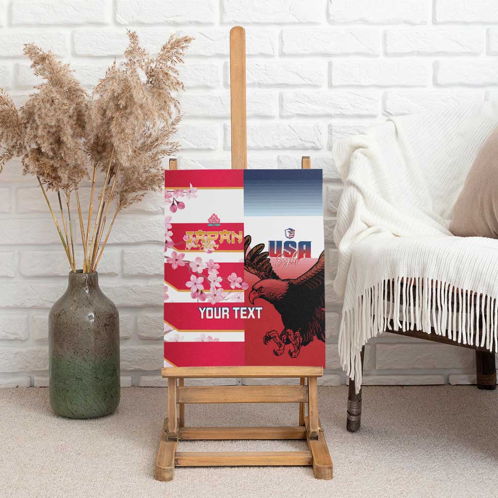 USA and Japan Rugby Custom Canvas Wall Art Eagles Brave Blossoms Together Pacific - Wonder Print Shop