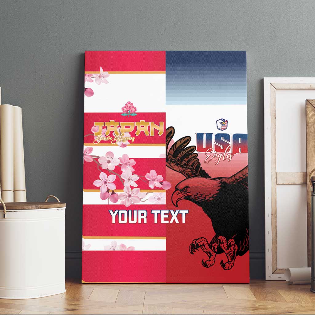 USA and Japan Rugby Custom Canvas Wall Art Eagles Brave Blossoms Together Pacific - Wonder Print Shop