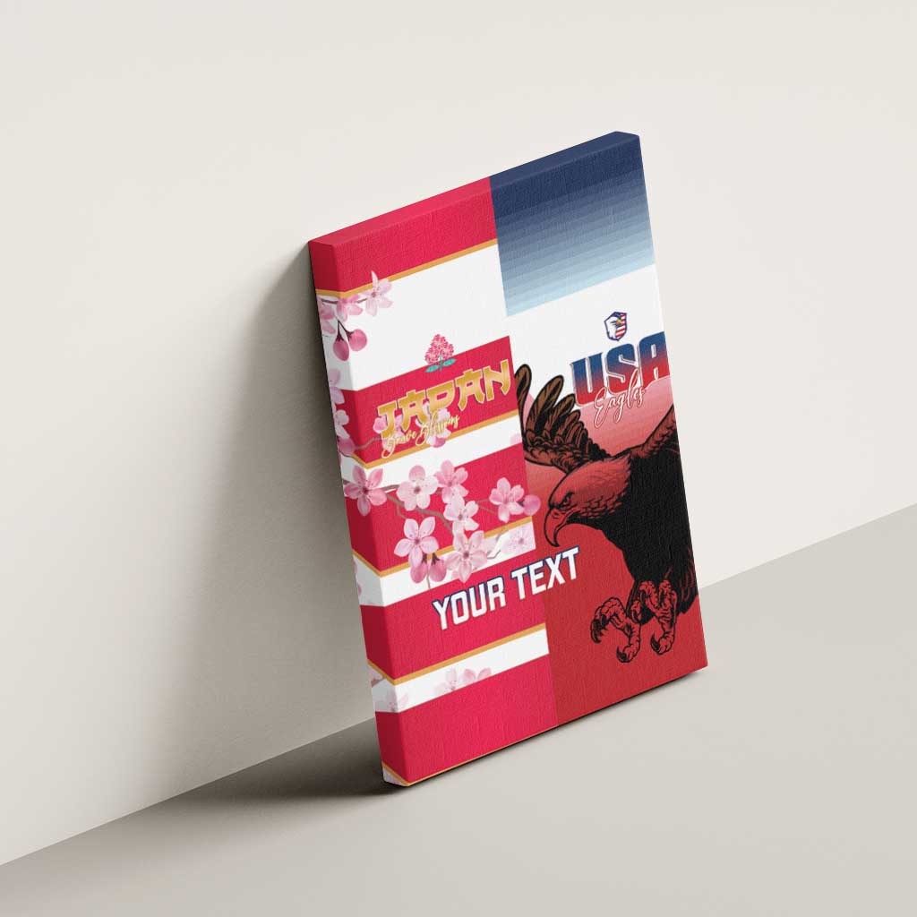 USA and Japan Rugby Custom Canvas Wall Art Eagles Brave Blossoms Together Pacific - Wonder Print Shop