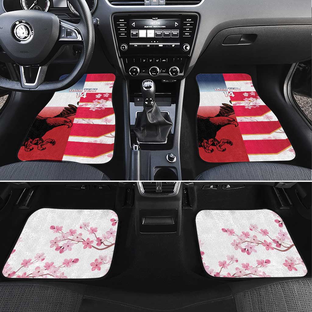 USA and Japan Rugby Custom Car Mats Eagles Brave Blossoms Together Pacific - Wonder Print Shop