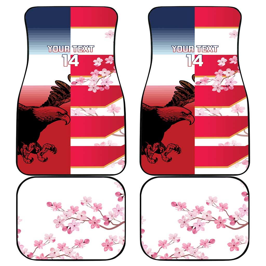 USA and Japan Rugby Custom Car Mats Eagles Brave Blossoms Together Pacific - Wonder Print Shop