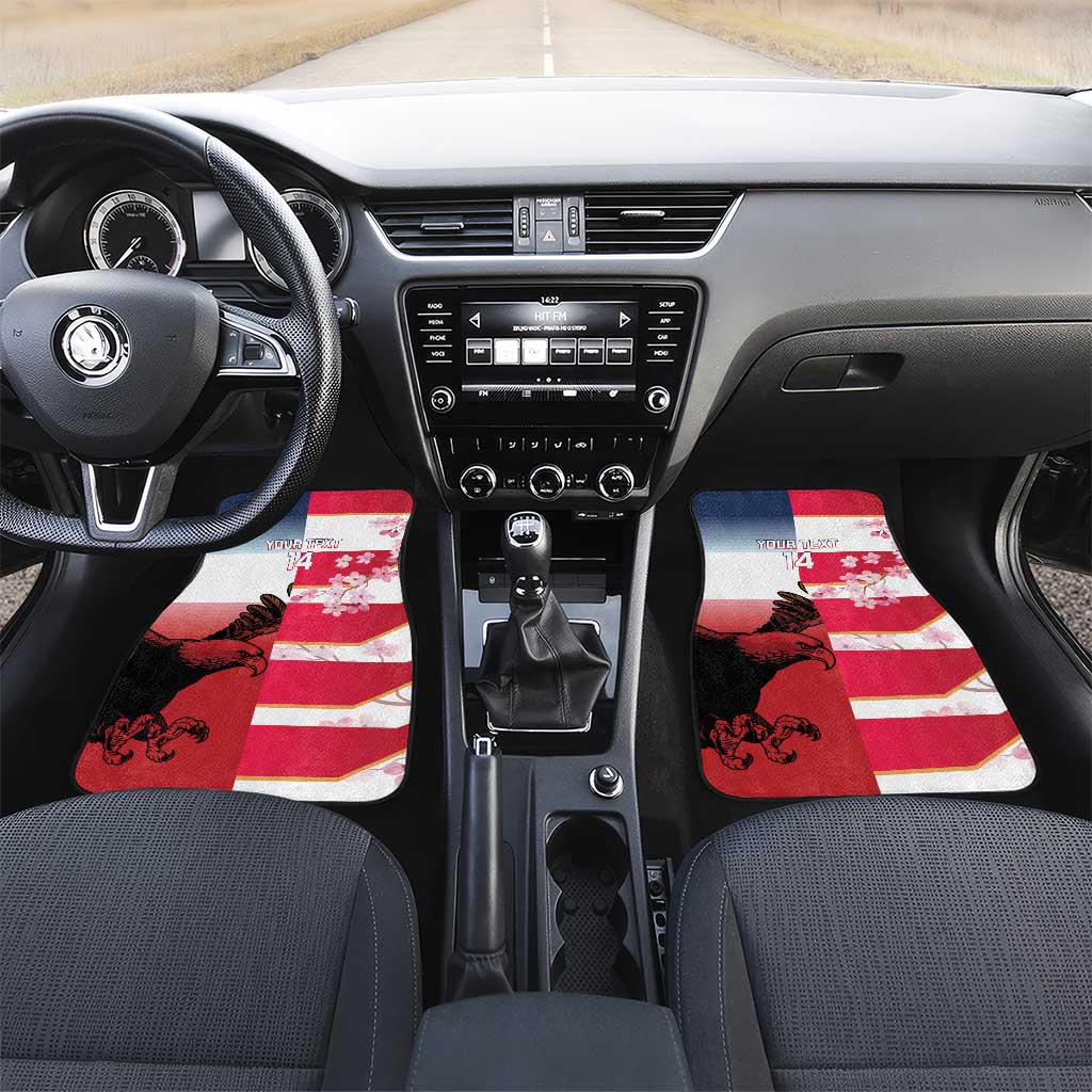 USA and Japan Rugby Custom Car Mats Eagles Brave Blossoms Together Pacific - Wonder Print Shop