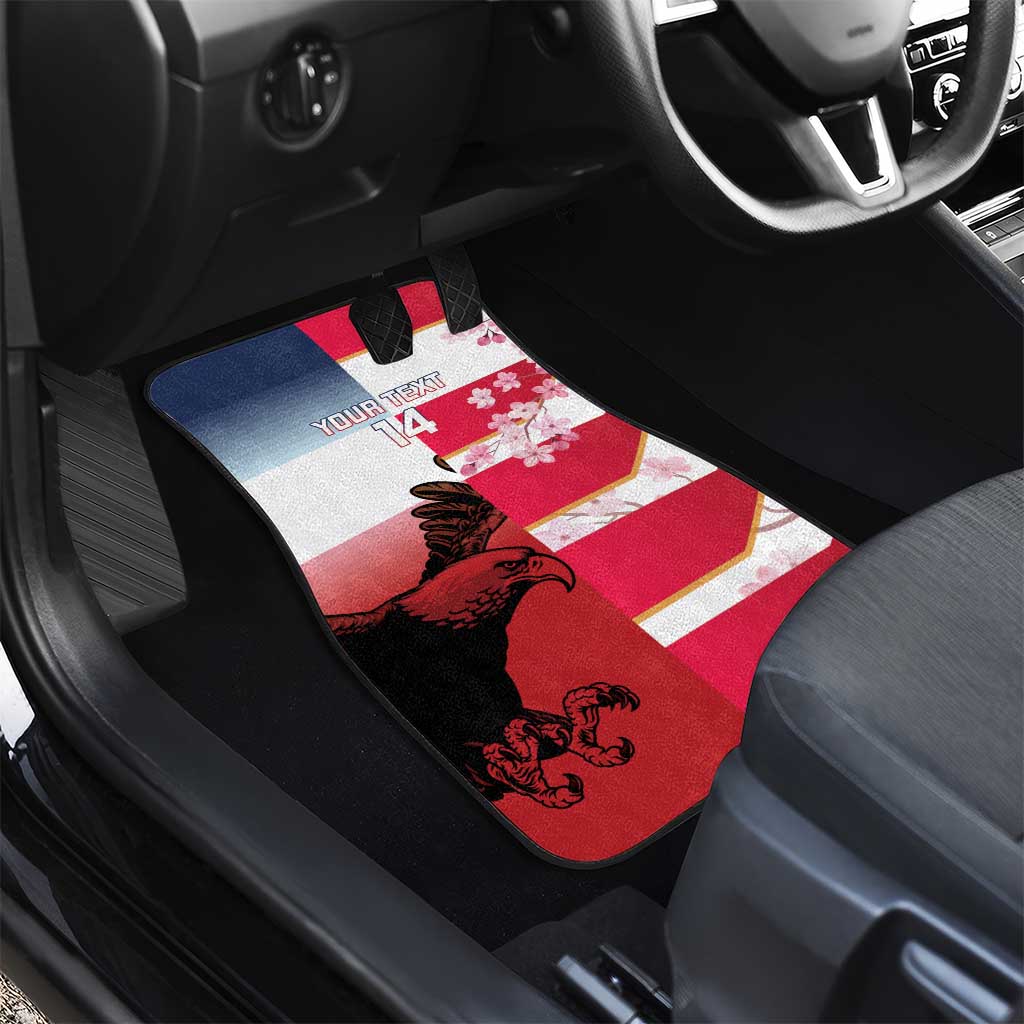 USA and Japan Rugby Custom Car Mats Eagles Brave Blossoms Together Pacific - Wonder Print Shop
