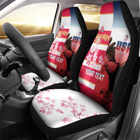 USA and Japan Rugby Custom Car Seat Cover Eagles Brave Blossoms Together Pacific - Wonder Print Shop
