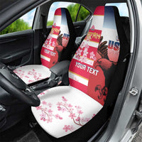 USA and Japan Rugby Custom Car Seat Cover Eagles Brave Blossoms Together Pacific - Wonder Print Shop